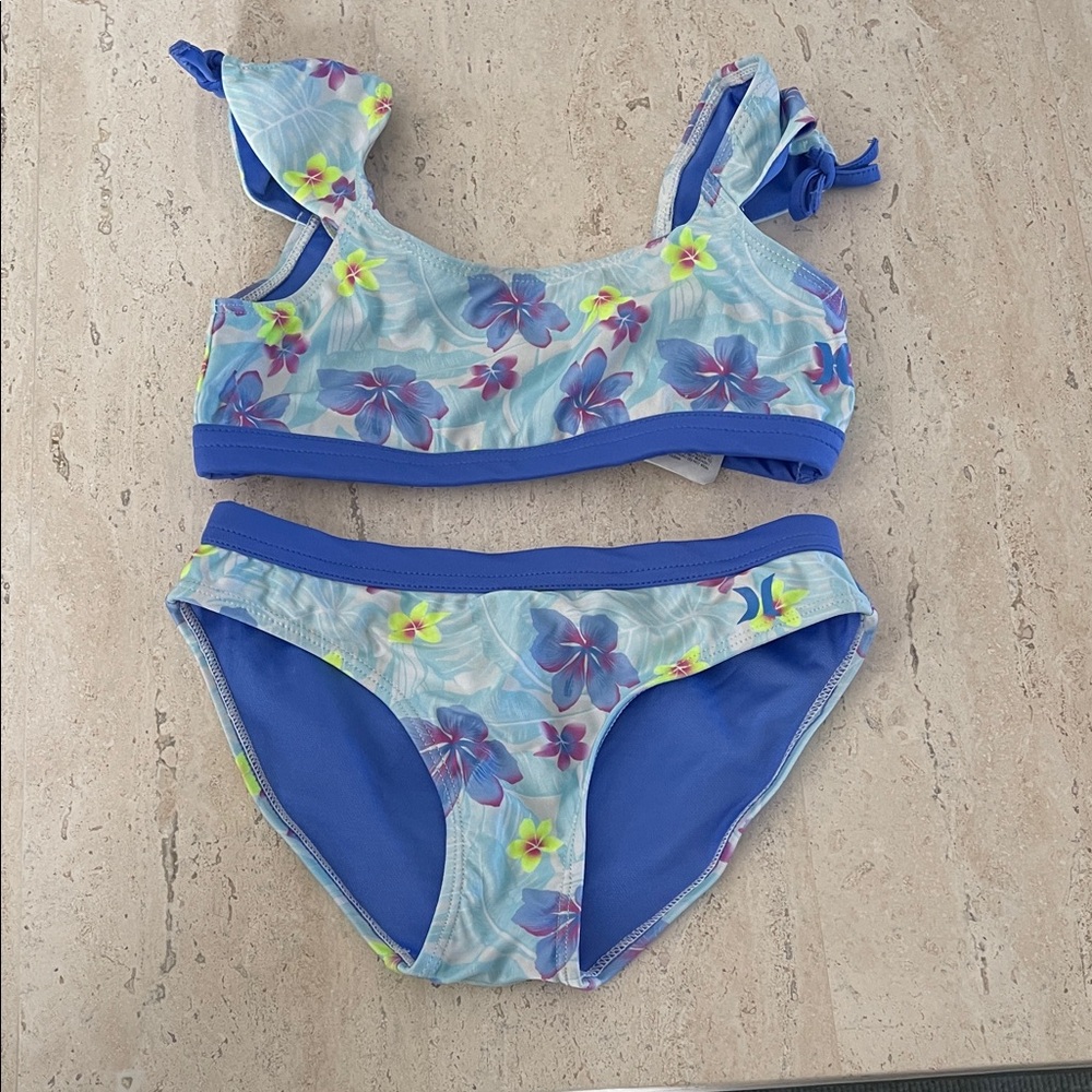 Hurley Floral Blue Kids Swim Set